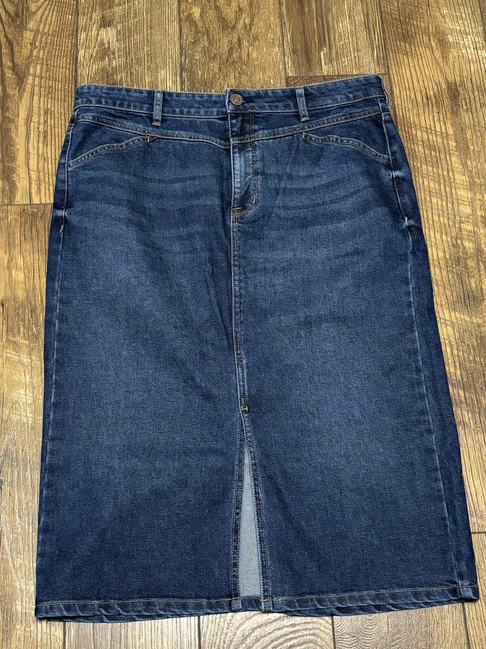 Edited X Hunter McGrady Skirt Denim Midi Skirt Women’s Size 12, NEW With Tags.